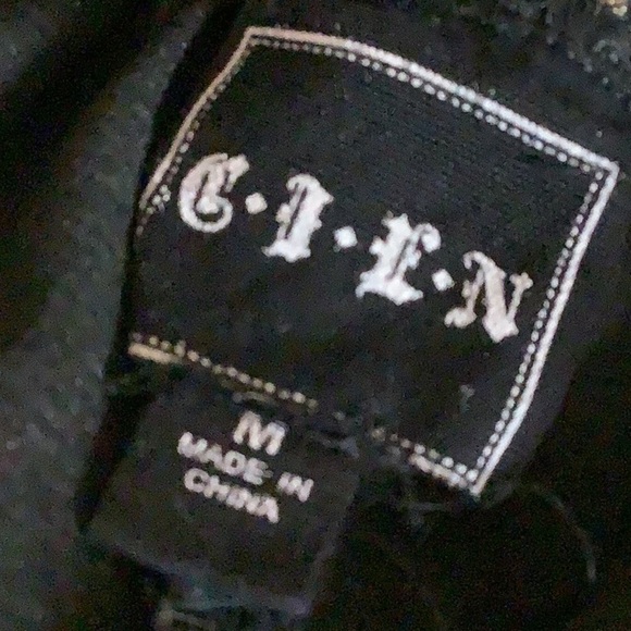 Cien Size Medium Black Satin 2Pc Pant Set With Geometric Elastic Waist. Preloved - Picture 8 of 8